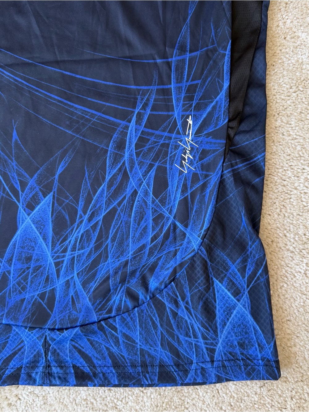 Y-3 Japan Adidas Men's Navy and Electric Blue Graphic Jersey - Picture 7 of 8